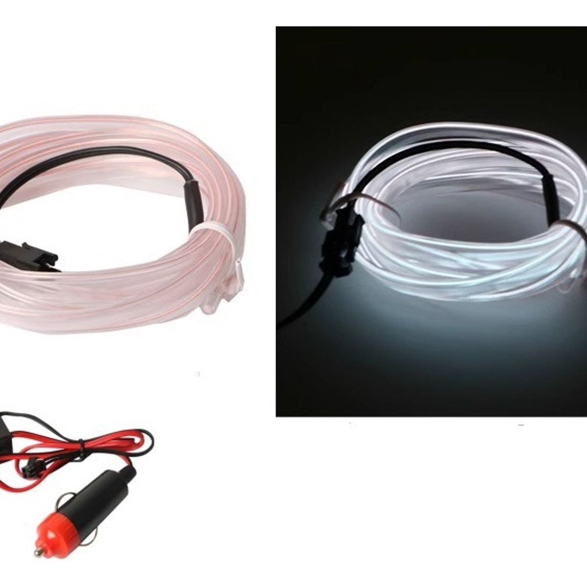GENERICO - Hilo Tira Luz Neon Colores Led Conector 12v Auto Moto 5m