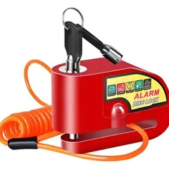 GENERICO - Candado Con Alarma Freno Disco Moto + Piola Recordatoria Azar - 223625