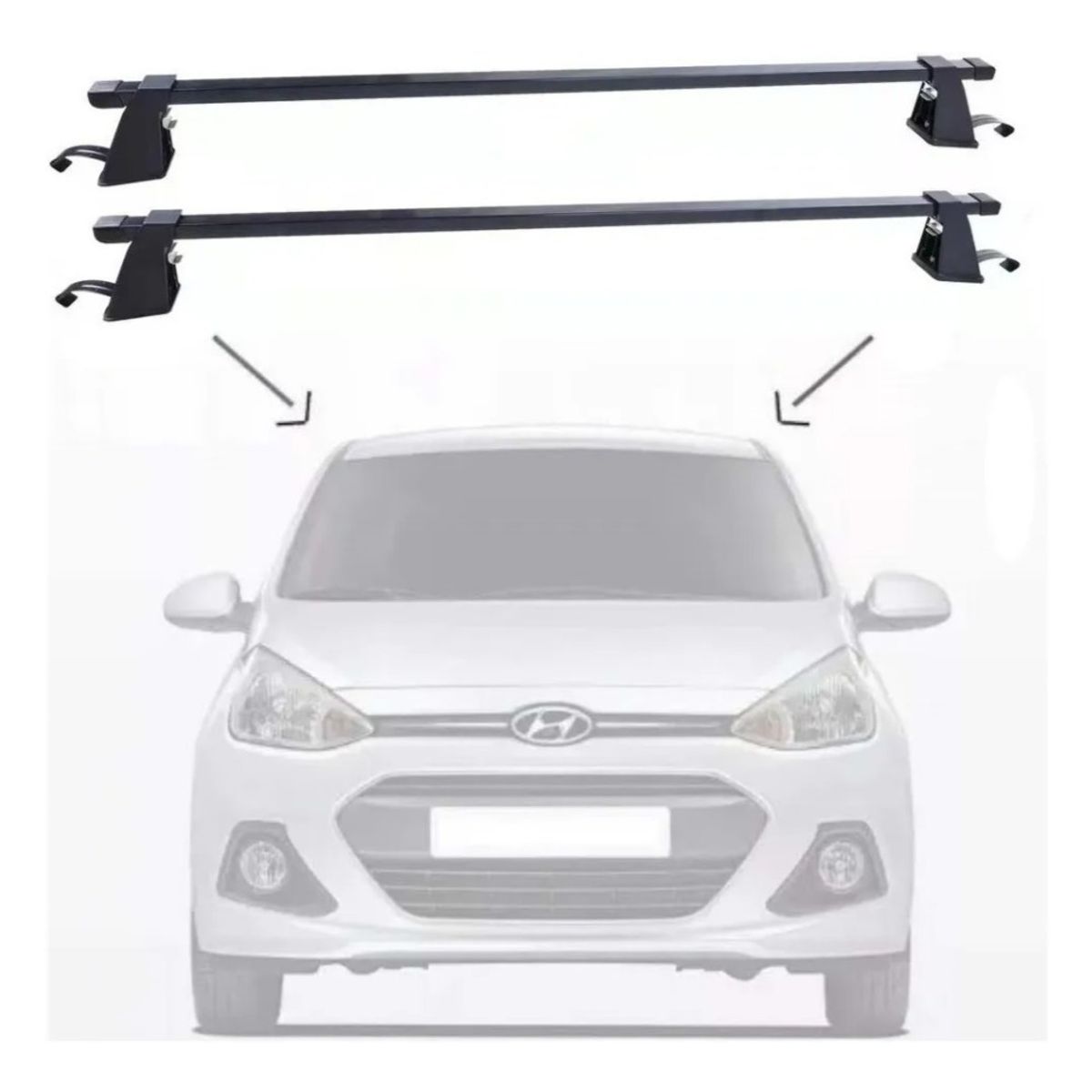 GENERICO - Barras Porta Equipaje Parrilla Auto Techo Universal Gris