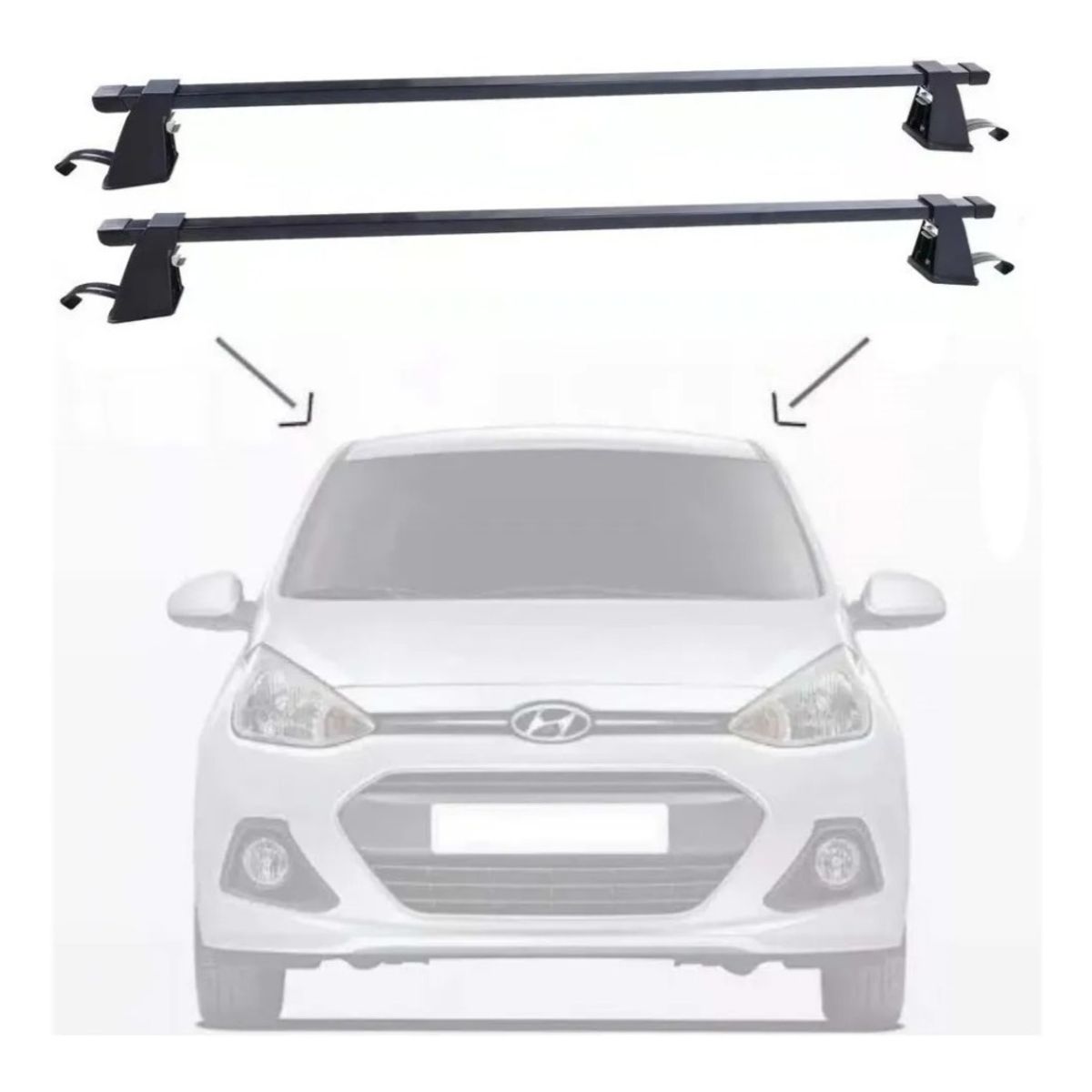 GENERICO - Barras Porta Equipaje Parrilla Auto Techo Universal Gris