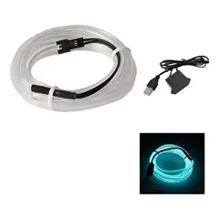 GENERICO - Hilo Tira Luz Neon Colores Led Conector Usb 12v Auto Moto 3m