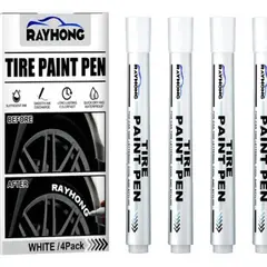 GENERICO - Kit X4 Lapiz Marcador Pinta Neumáticos Blanco Auto Renovador Blanco - 223537