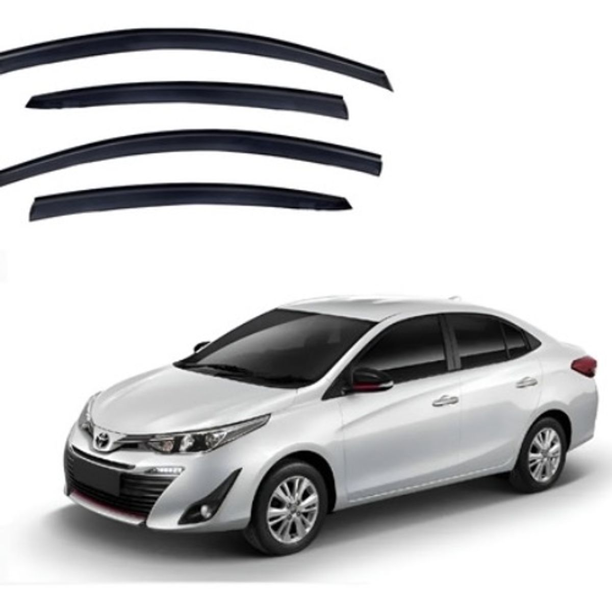 GENERICO - Kit Aletas Bota Aguas Toyota Yaris 2018 - 2019  223048 Negro 223048 C51
