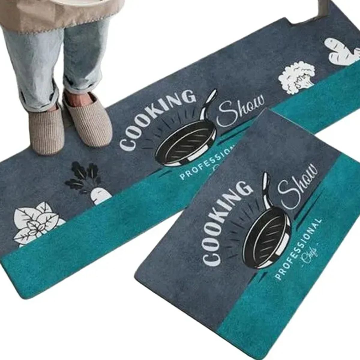 GENERICO - Set 2 Alfombras Para Cocina Piso Entrada Baño Antideslizante