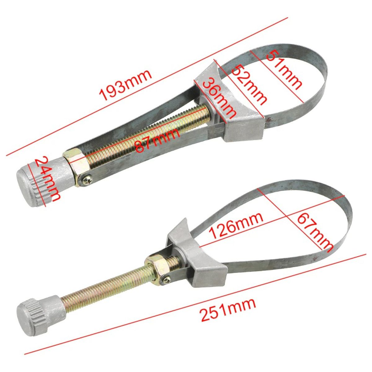 GENERICO - Llave Saca Filtro Tipo Abrazadera Universal Auto Profesional 213235