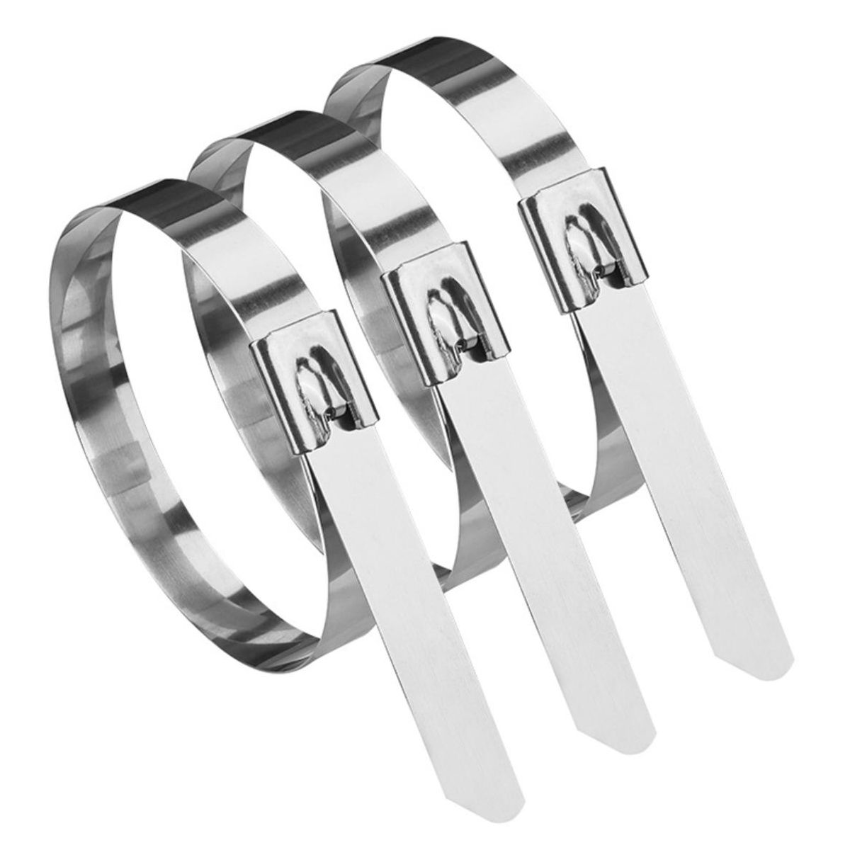 ATURE - Bandas De Sujeción De Acero Inox 304 (4.6x300mm) - 100 Pcs