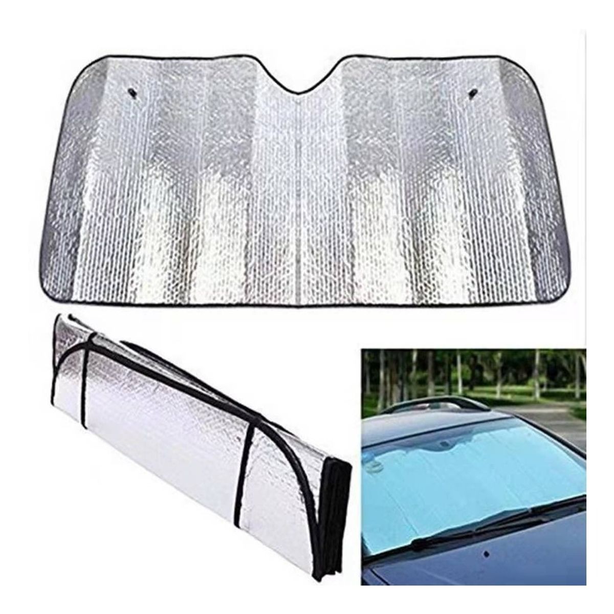 GENERICO - Pack 2 Cortina Parasol Parabrisas Autos O Camion 60x130cm