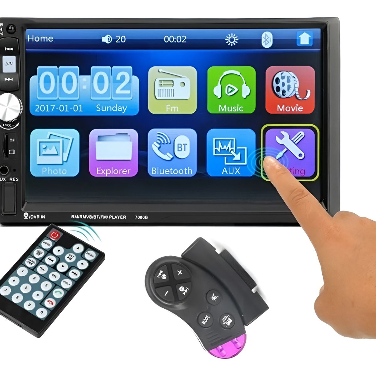 GENERICO - Radio De Auto 2din Mirror Link Pantalla Tactil Mando Volante 213043+213112