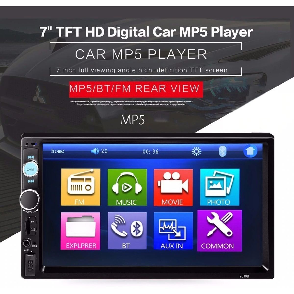 GENERICO - Radio De Auto 2din Mirror Link Pantalla Tactil Mando Volante 213043+213112