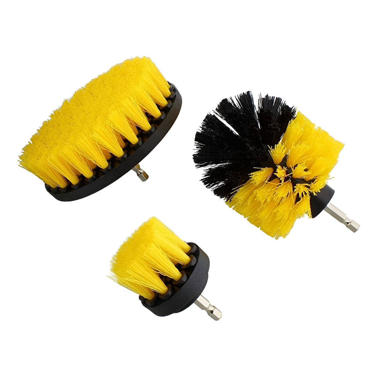 GENERICO - Set 3 Cepillos De Limpieza Para Taladro Auto Hogar Tapiz 287001