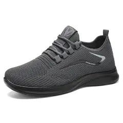 TIOZONEY - Zapatos casuales transpirables para hombre - Gris