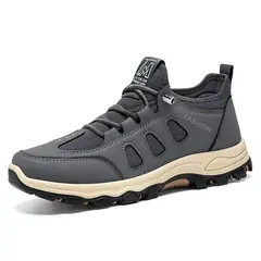 TIOZONEY - Zapatos casuales transpirables para hombre - Gris