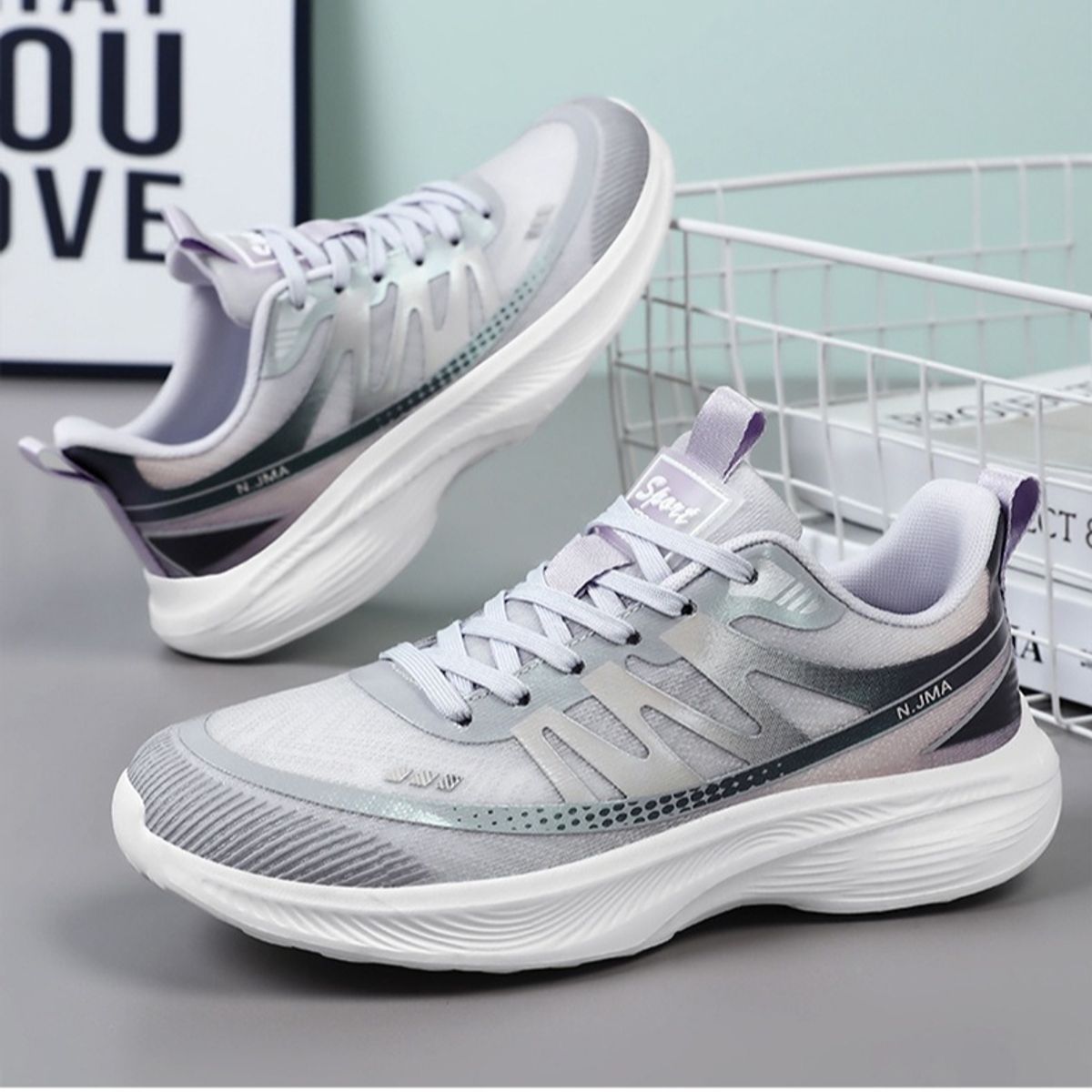 TIOZONEY - Zapatos casuales transpirables para hombre - Gris