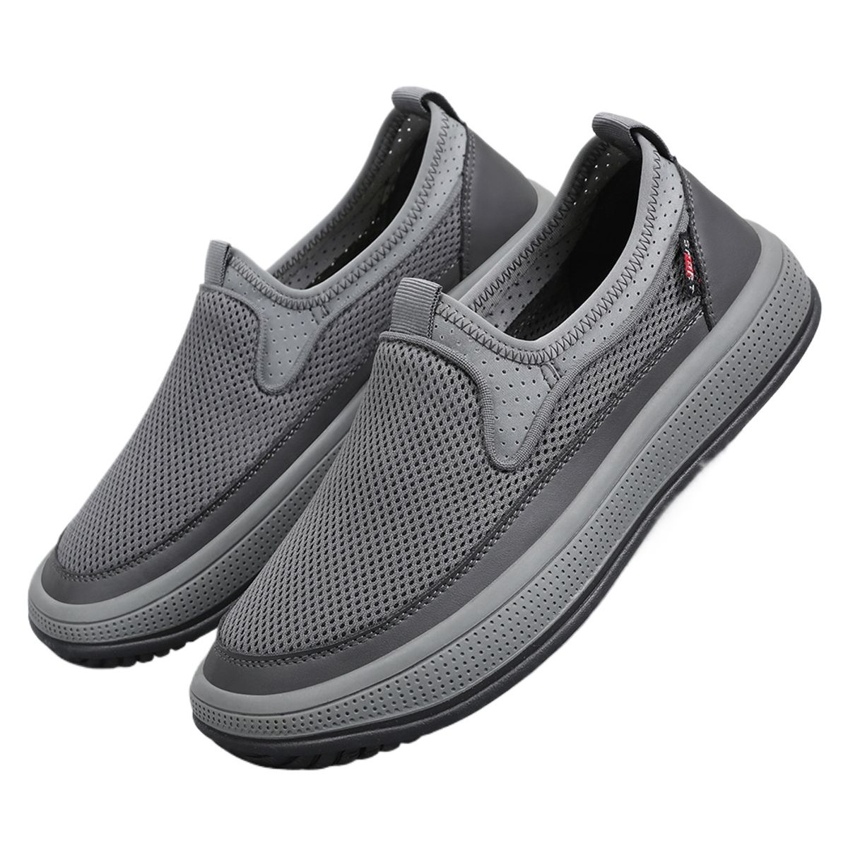 TIOZONEY - Zapatos casuales transpirables para hombre - Gris