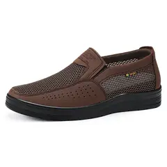 TIOZONEY - Zapatos casuales transpirables para hombre - Café