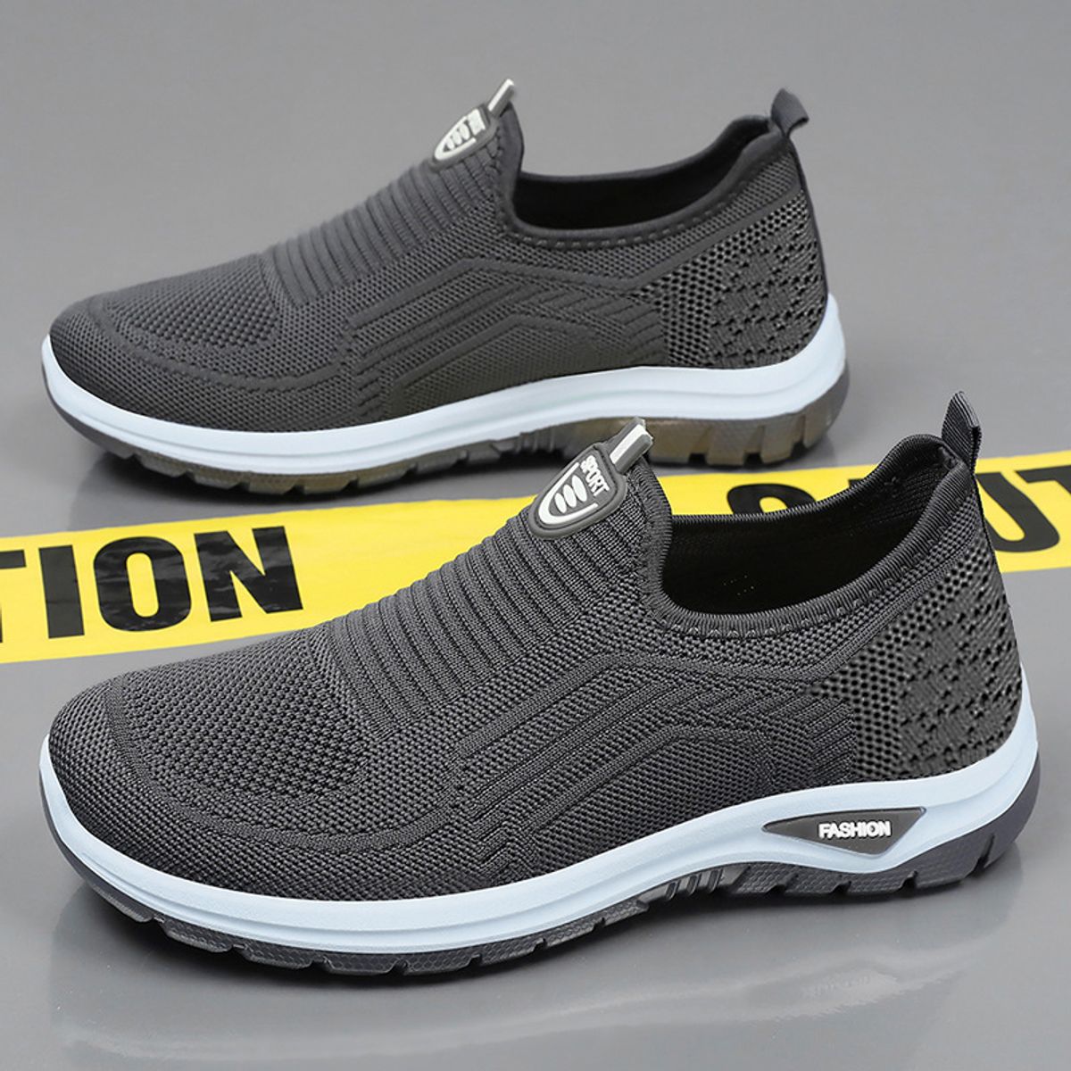 TIOZONEY - Zapatos casuales transpirables para hombre - Gris