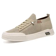 TIOZONEY - Zapatos casuales transpirables para hombre - Beige