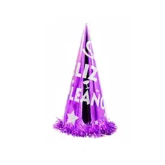 GENERICO - Gorro cotillón feliz cumpleaños moradoplata