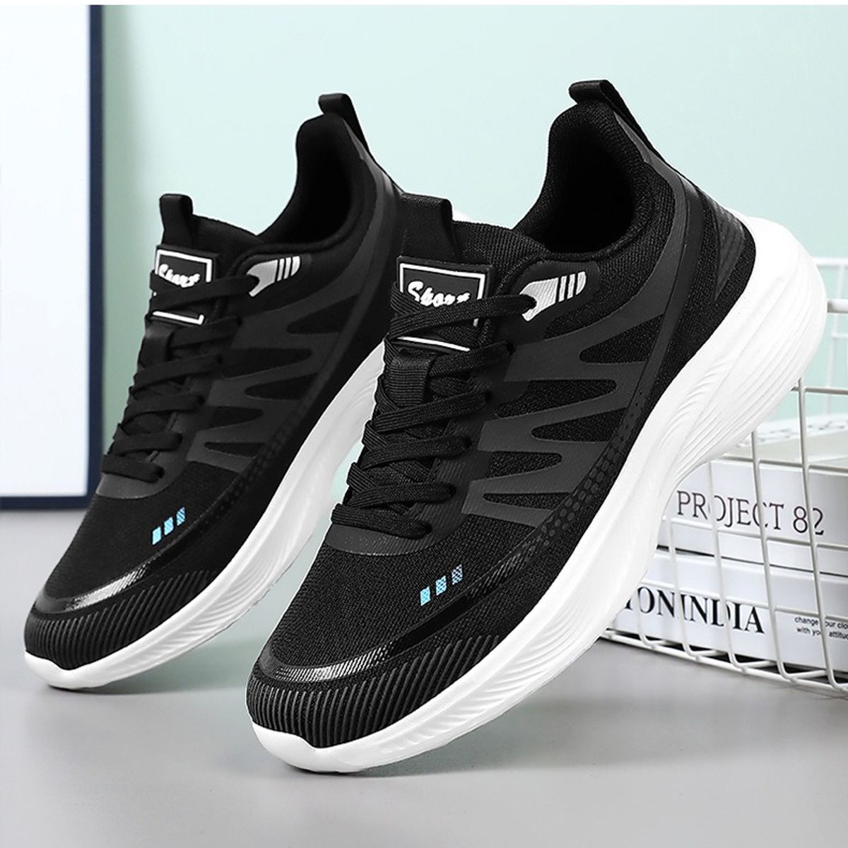 TIOZONEY - Zapatos casuales transpirables para hombre - Negro