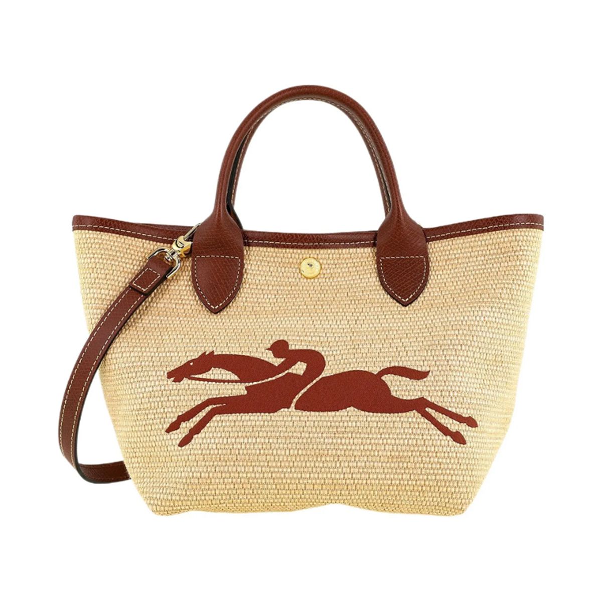 LONGCHAMP - Longchamp Le Panier Pliage Bolso con asa superior talla S en beige y marrón 10144 Hzb