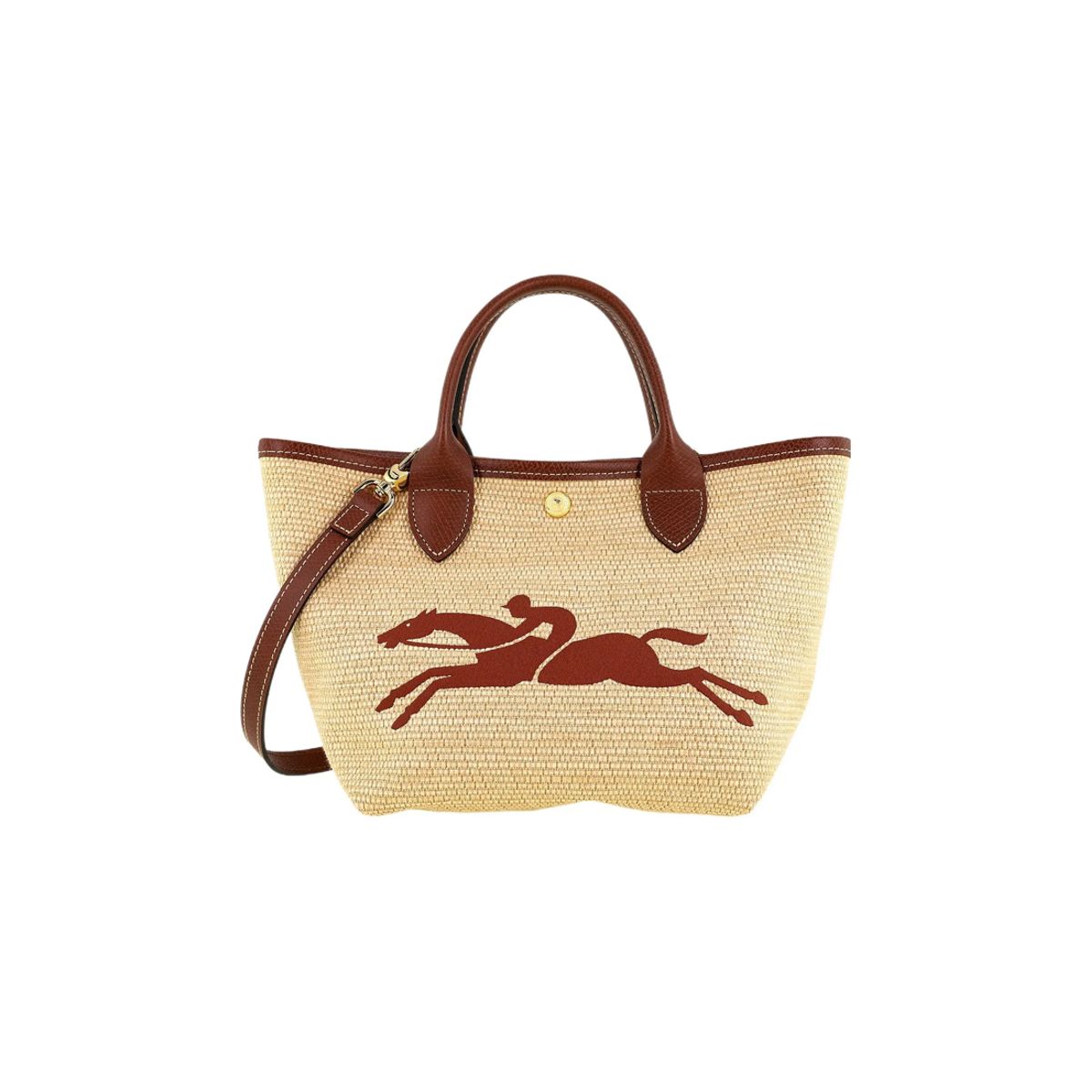 LONGCHAMP - Longchamp Le Panier Pliage Bolso con asa superior talla S en beige y marrón 10144 Hzb