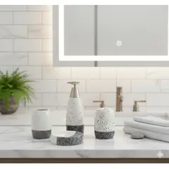 GENERICO - Set de Accesorios de Baño 4 Piezas Cerámica
