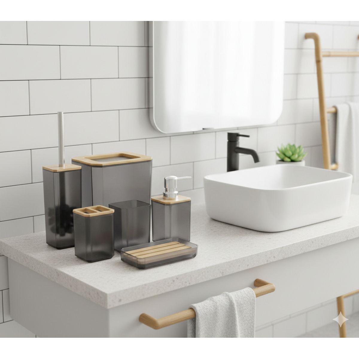 GENERICO - Set de Accesorios de Baño 6 Piezas