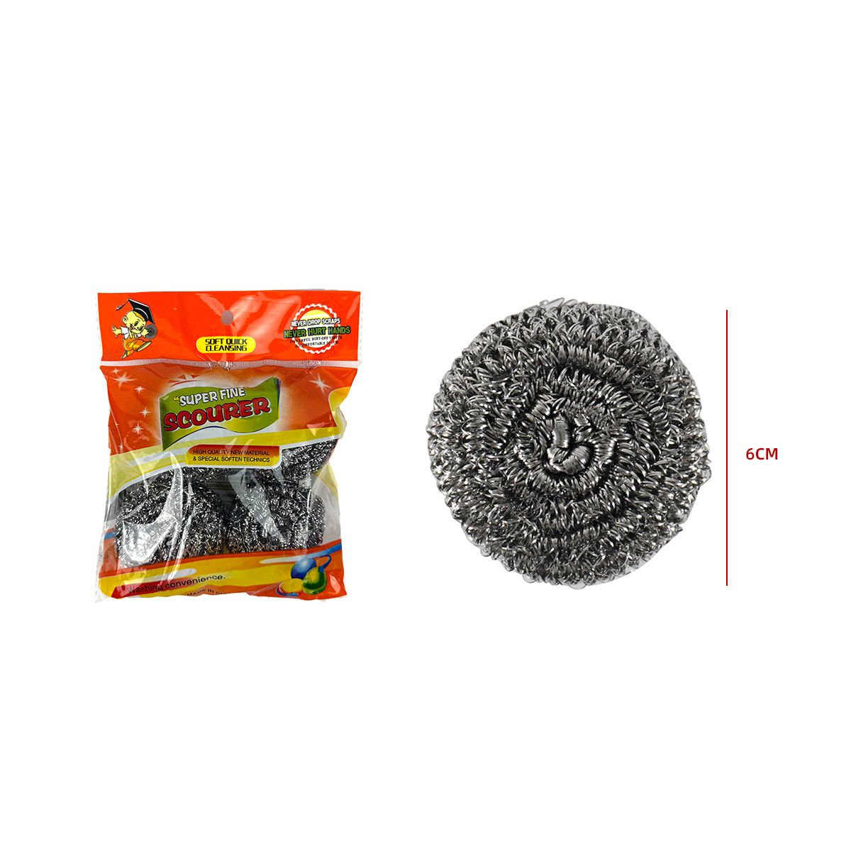 GENERICO - Esponja Acero Cocina 4 Pcs 6X3 Cm Resistente Limpieza Hogar