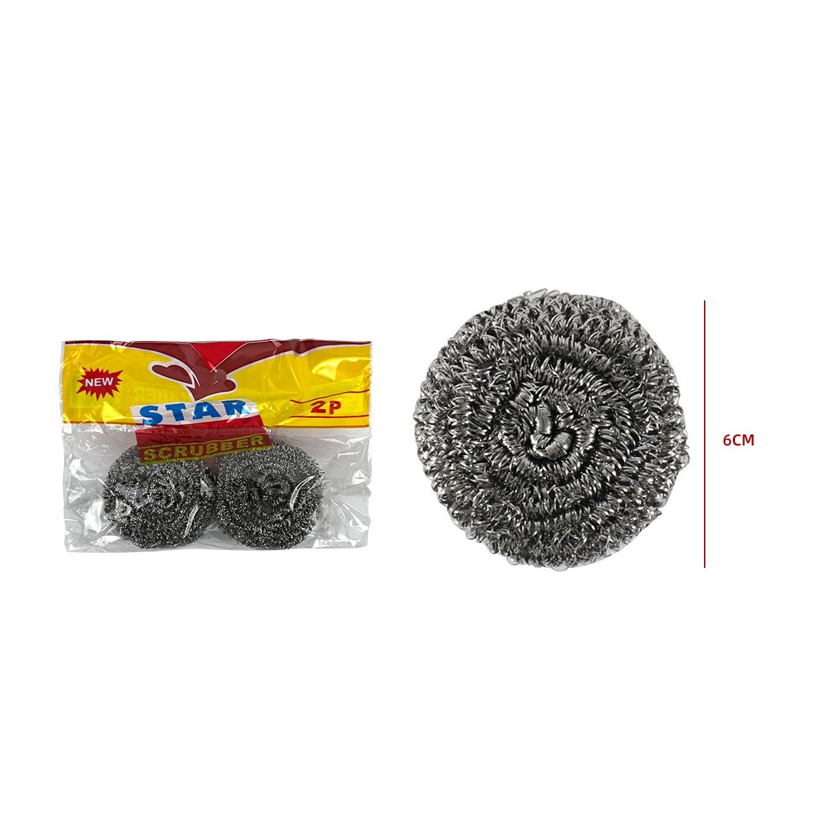GENERICO - Esponja Acero Cocina 2 Pcs 6X3 Cm Resistente Limpieza Hogar