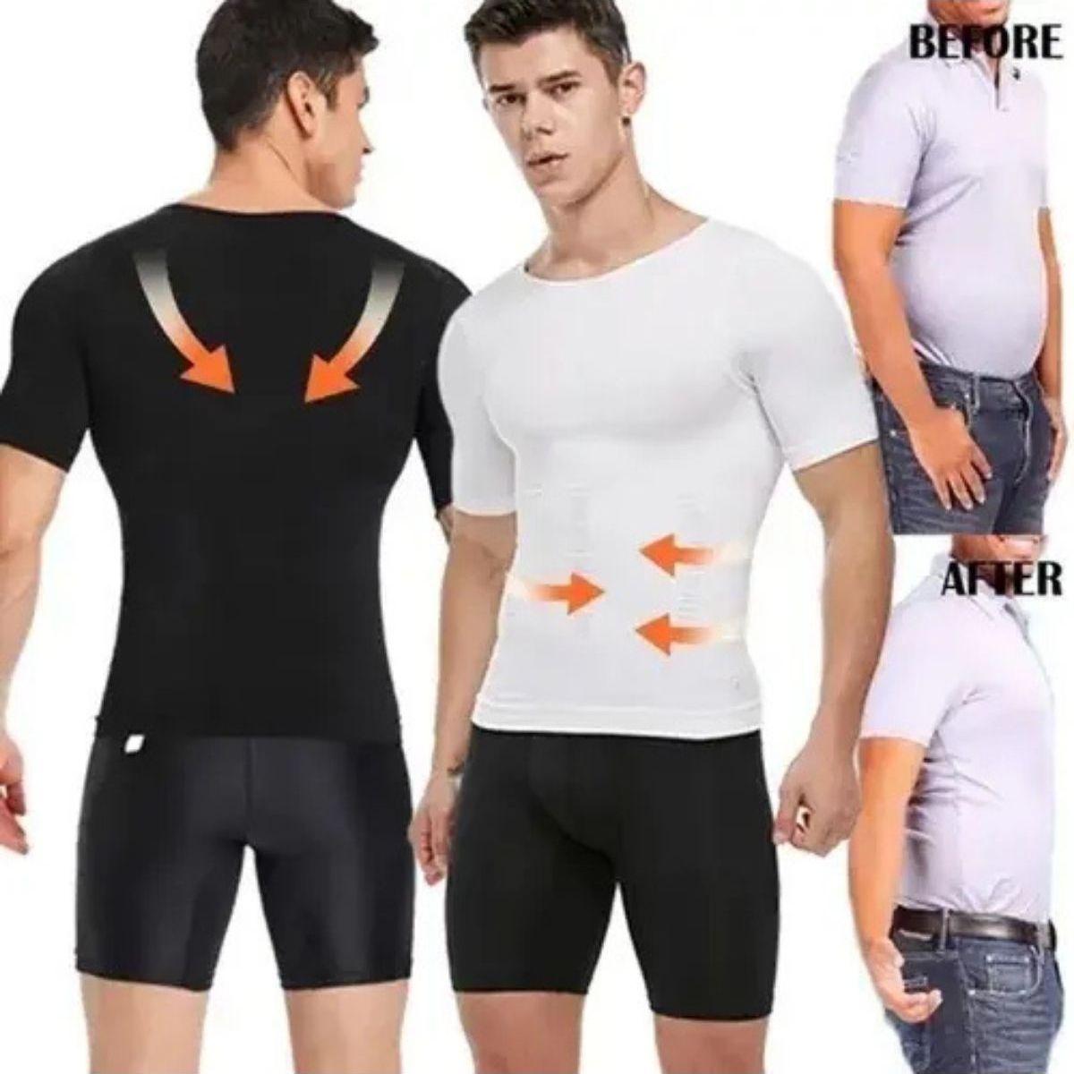 LOOK SHOP - Pack 2 Polera Compresión Hombre Faja Camiseta Reductora 779
