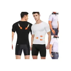 LOOK SHOP - Pack 2 Polera Compresión Hombre Faja Camiseta Reductora 779
