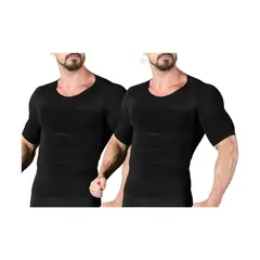 LOOK SHOP - Pack 2 Polera Compresión Hombre Faja Camiseta Reductora 779