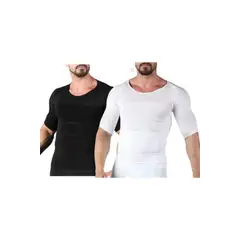 LOOK SHOP - Pack 2 Polera Compresión Hombre Faja Camiseta Reductora 779