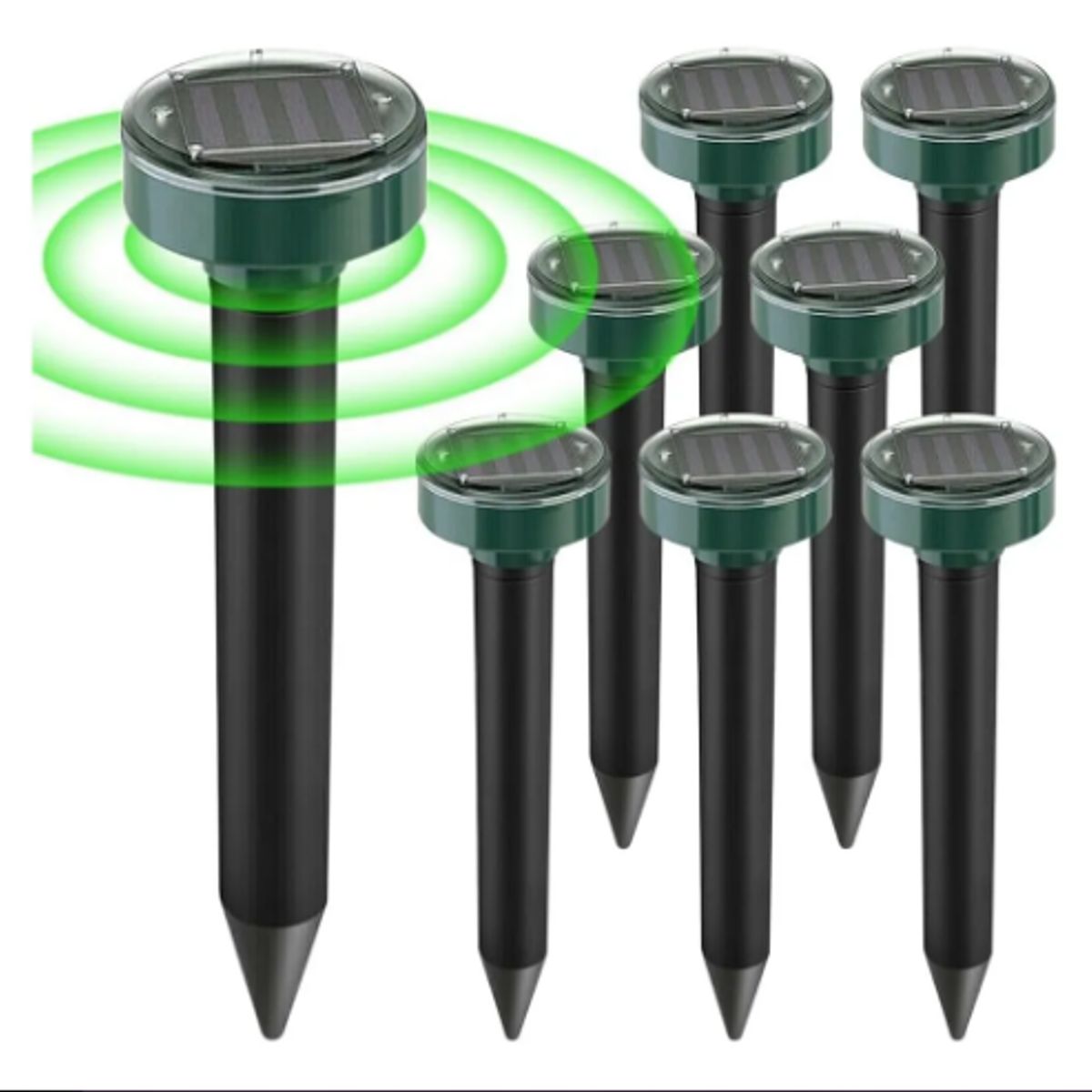 GENERICO - Pack De 4 Estacas Repelente Solar Sónico Para Roedores