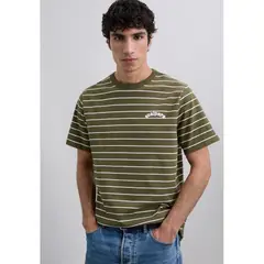 SCALPERS - Polera Estampada Rayas Logo