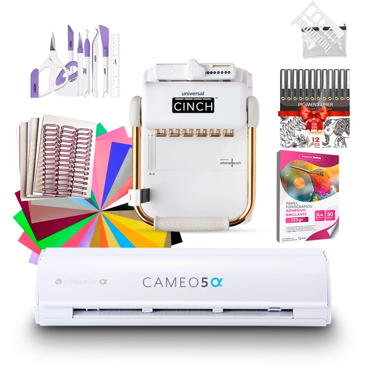 CINCH - Kit Encuadernadora Universal Cinch + Silhouette Cameo 5 Alpha e Insumos
