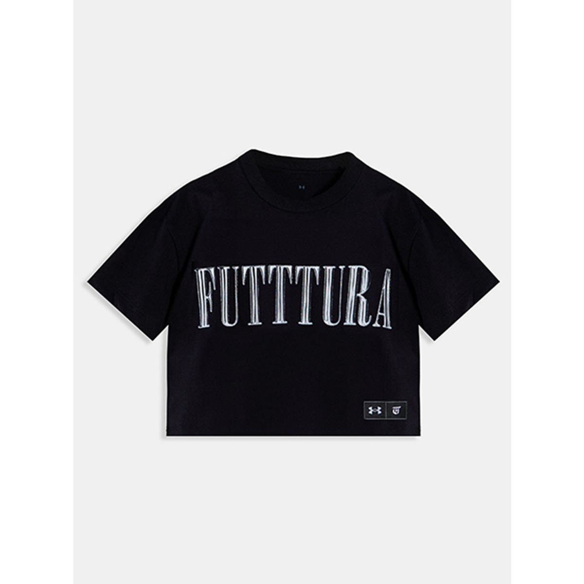 UNDER ARMOUR - Polera Crop TINI Unisex Negra - FUTTURA UNDER ARMOUR
