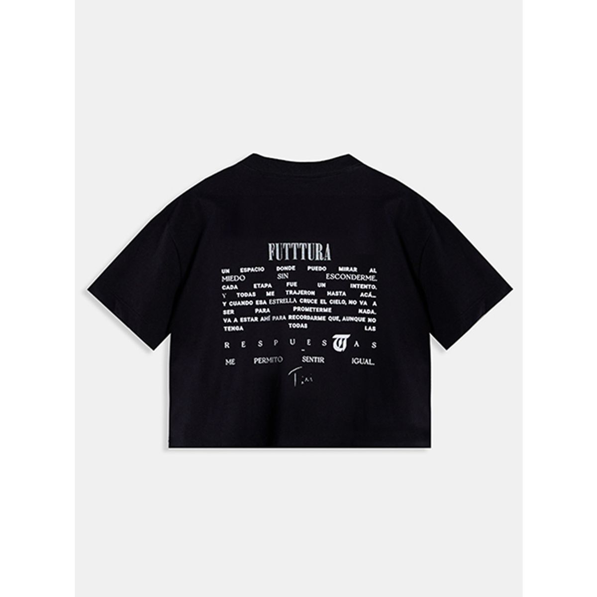 UNDER ARMOUR - Polera Crop TINI Unisex Negra - FUTTURA UNDER ARMOUR