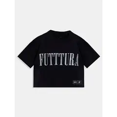 UNDER ARMOUR - Polera Crop TINI Unisex Negra - FUTTURA
