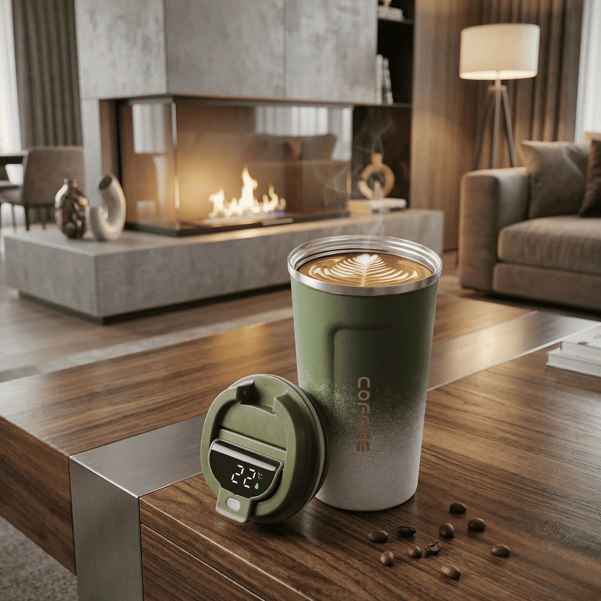 MOVI - Vaso Térmico Inteligente con Sensor de Temperatura LED - Acero Inoxidable - HOMBRE