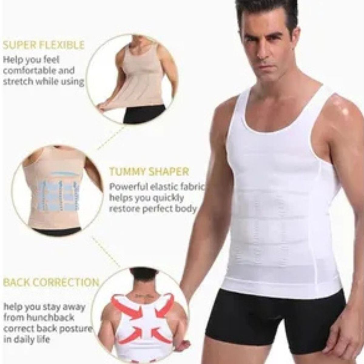 LOOK SHOP - Pack 2 Faja De Compresión Hombre Tipo Musculosa Reductora 310