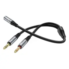 HOCO - Adaptador De Audio Hembra 3.5mm Microfono Y Audífono -