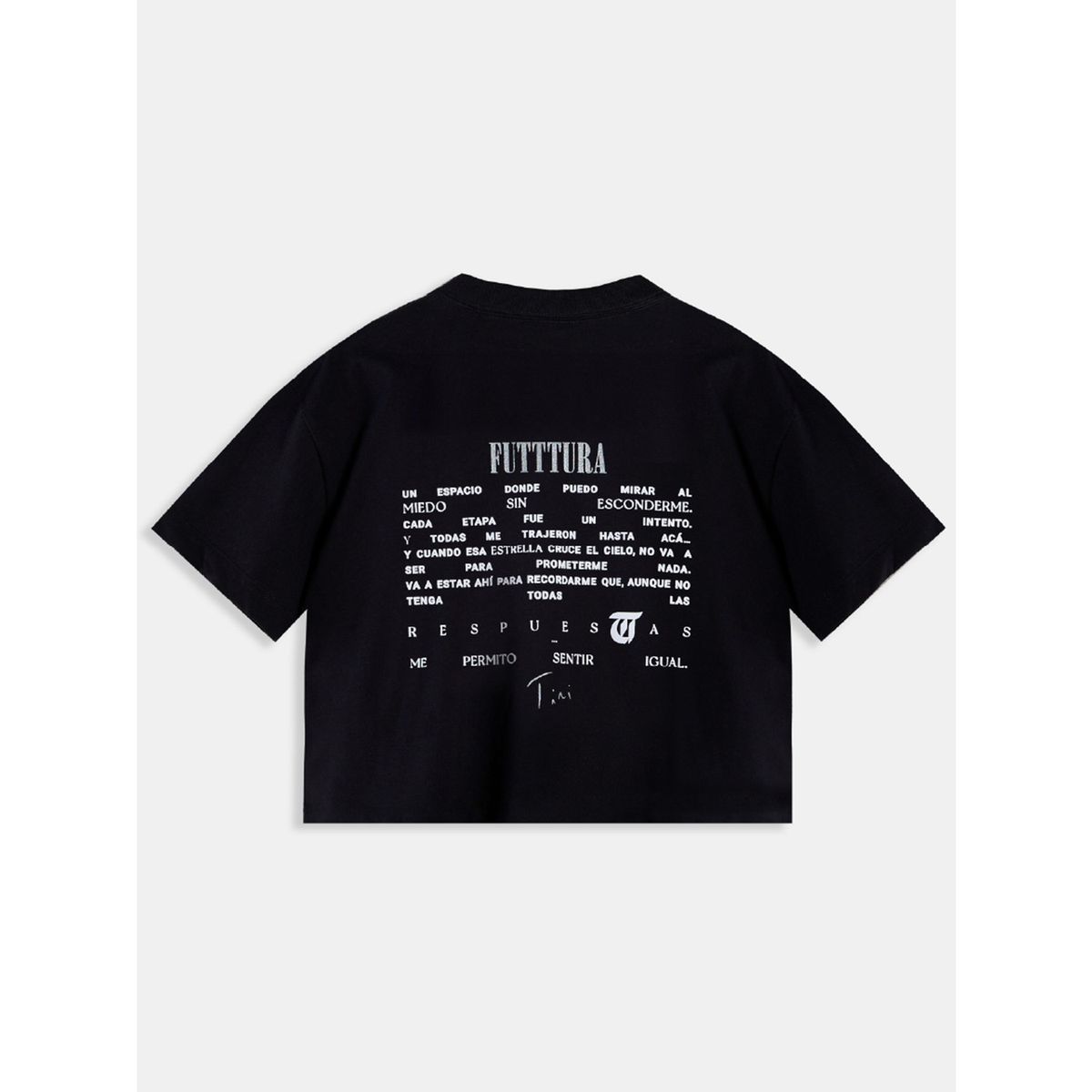 UNDER ARMOUR - Polera Crop TINI Unisex Negra - FUTTTURA UNDER ARMOUR