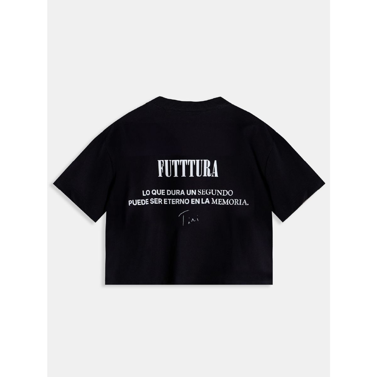 UNDER ARMOUR - Polera Crop TINI Unisex Negra UNDER ARMOUR