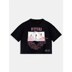 UNDER ARMOUR - Polera Crop TINI Unisex Negra - Cupido