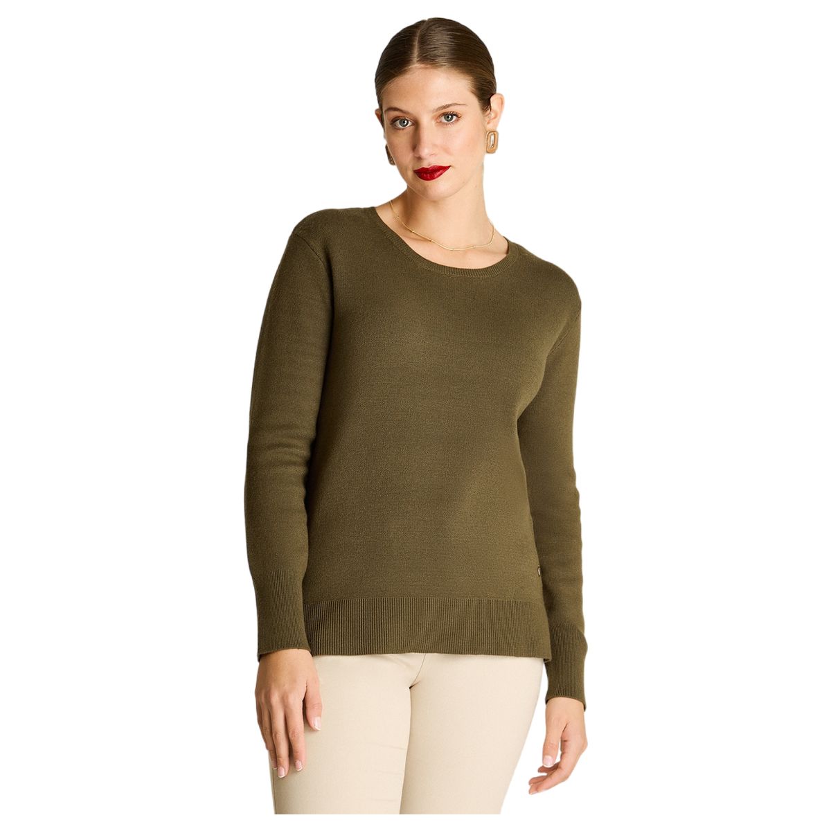 LORENZO DI PONTTI - Sweater Verde Escote Redondo
