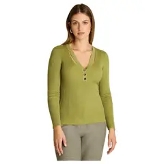 LORENZO DI PONTTI - Sweater Pistacho Escote V con Cut Out