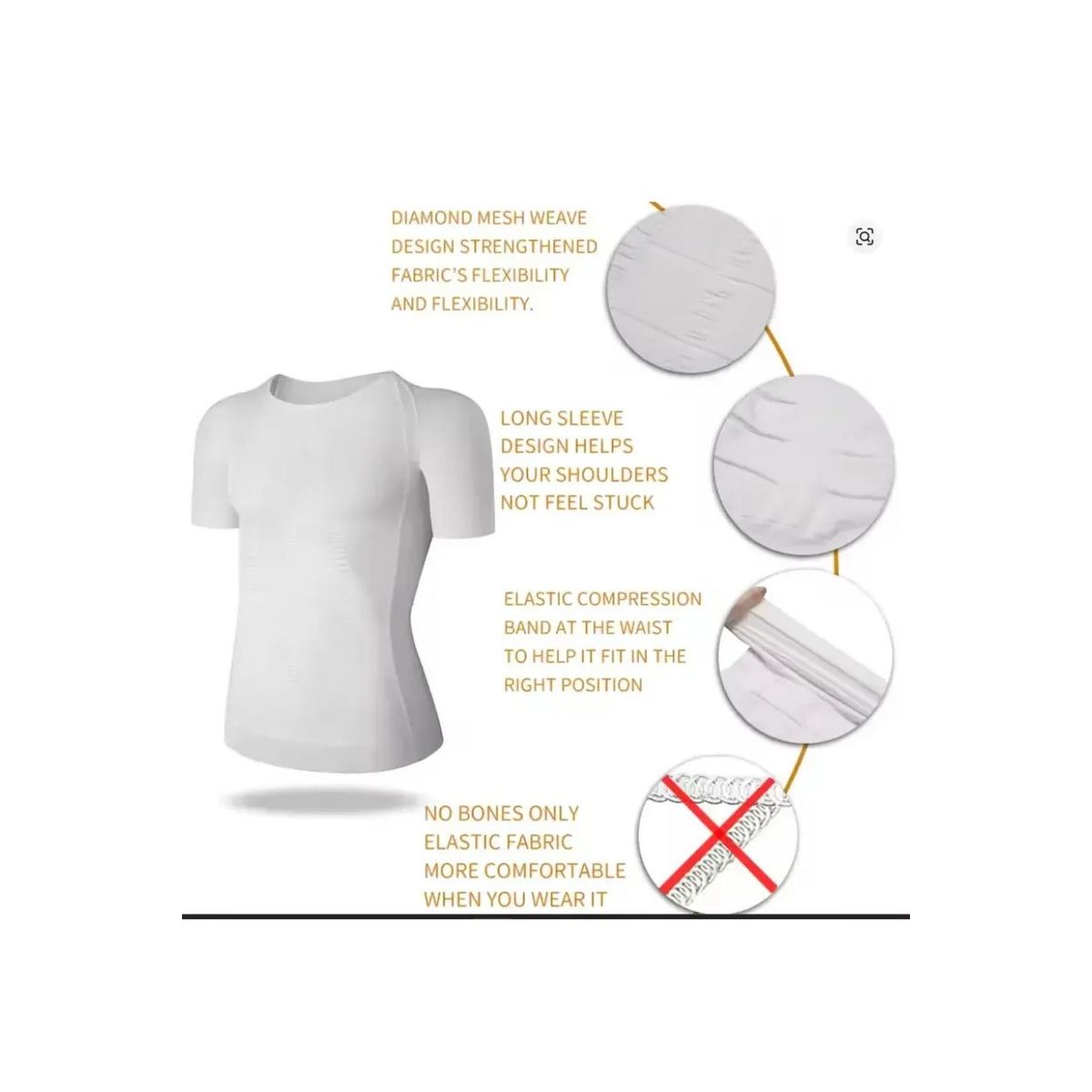 LOOK SHOP - Polera Compresión Hombre Faja Camiseta Reductora Hombre 779