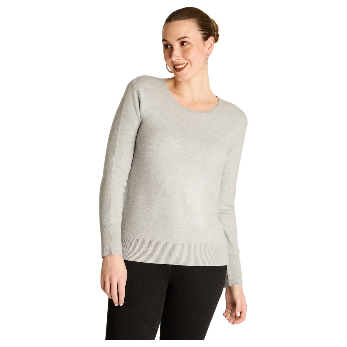LORENZO DI PONTTI - Sweater Gris Escote Redondo