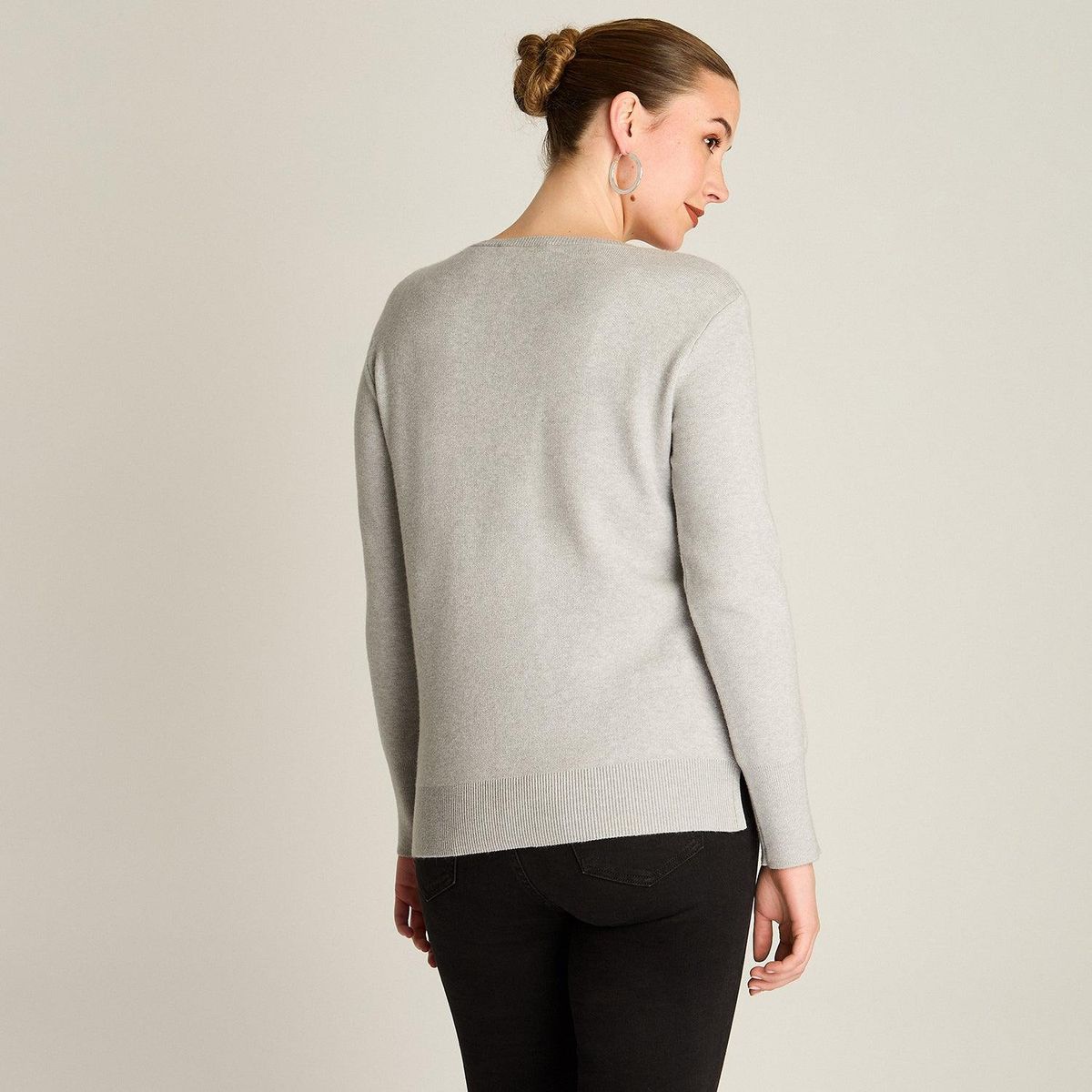 LORENZO DI PONTTI - Sweater Gris Escote Redondo